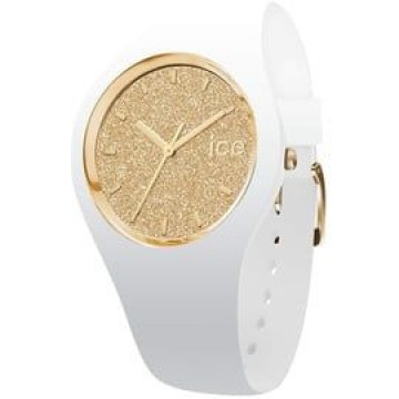 ICE-Watch - ICE glitter White Gold - Weiße Damenuhr mit Silikonarmband - 001345 (Small)